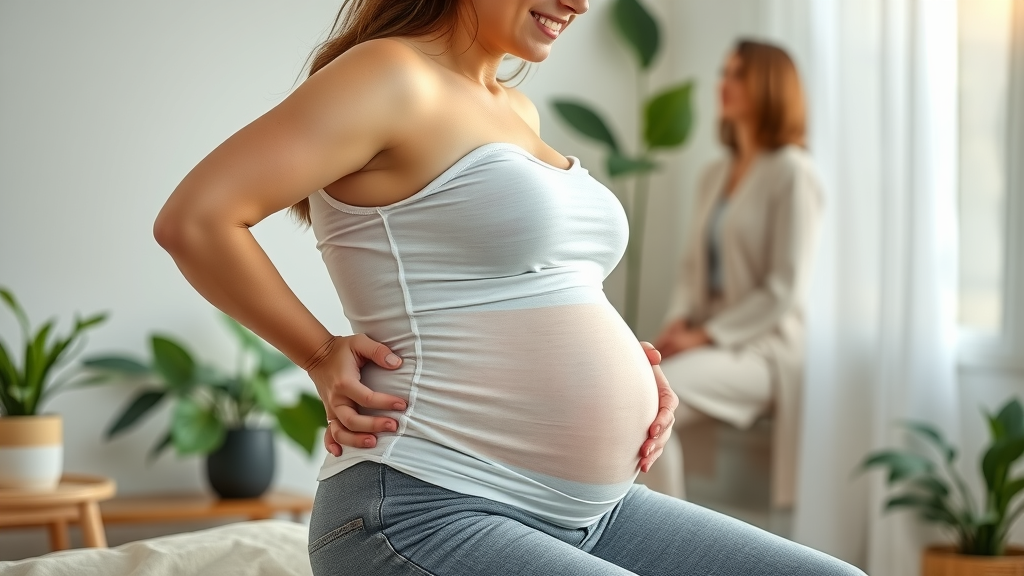 Pregnant woman at Bristol clinic experiencing chiropractic treatment for comfort