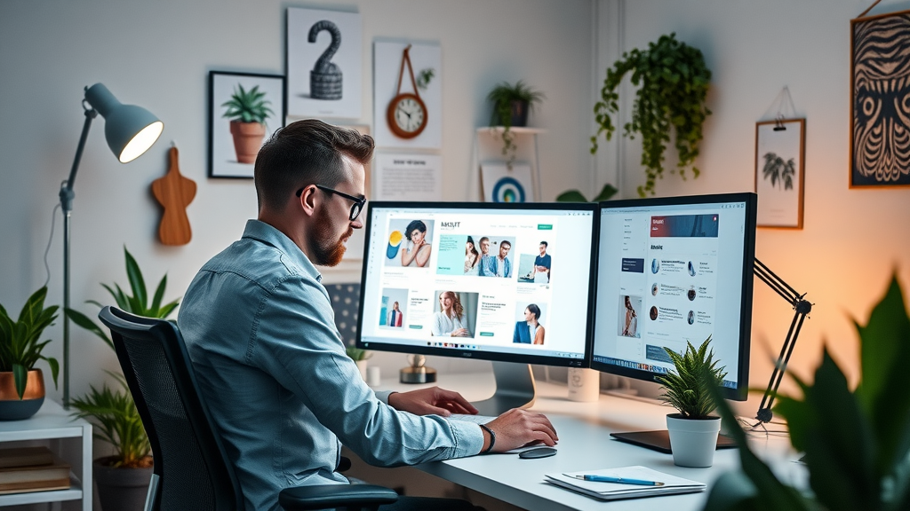 Designer creating a stylish web design liskeard site for local business