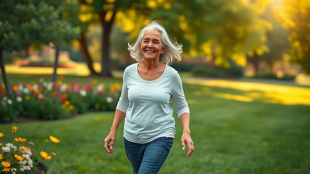 Older woman enjoying life thanks to lasting relief from back pain treatment.