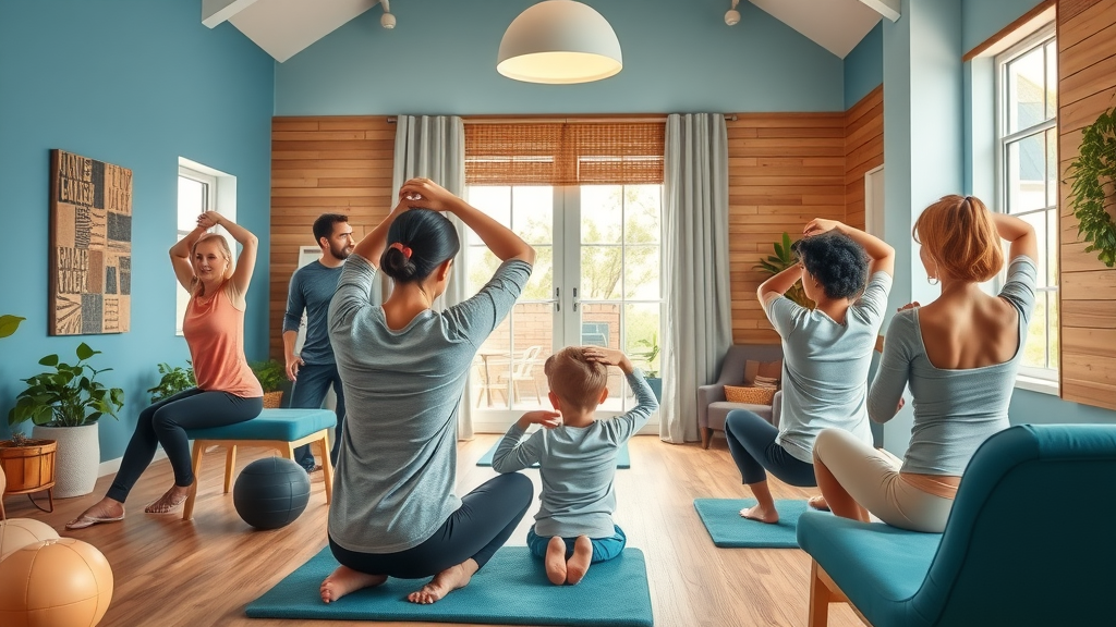 Group rehabilitation session for comprehensive back pain treatment