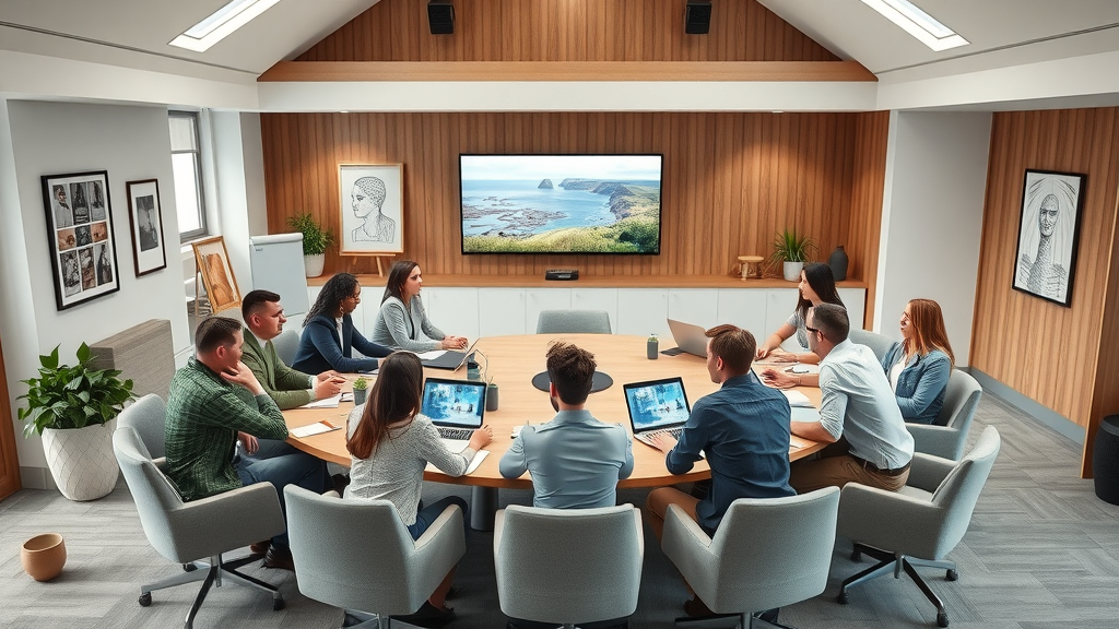 Collaborative hybrid meeting facility with seamless in-person and virtual interaction