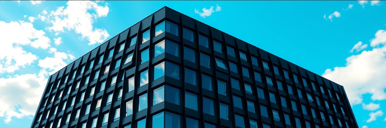 Modern exterior of Village Hotel Bristol with blue sky and glass gym club.